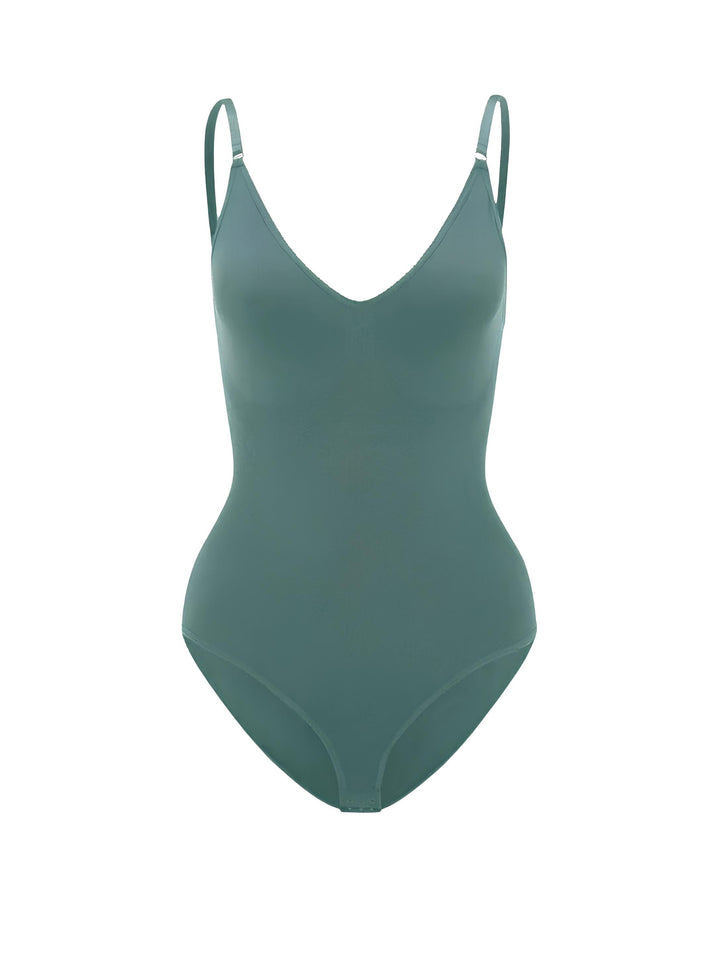 W&W Mode | Bodysuit Verstellbare Spaghetti Träger Tiefer V-ausschnitt Stretch Fit Shapewear