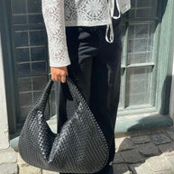 WW - Vintage Umhängetasche damen | Geflochtene Handtasche mit Reißverschluss im Sale