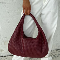 WW - Vintage Umhängetasche damen | Geflochtene Handtasche mit Reißverschluss im Sale