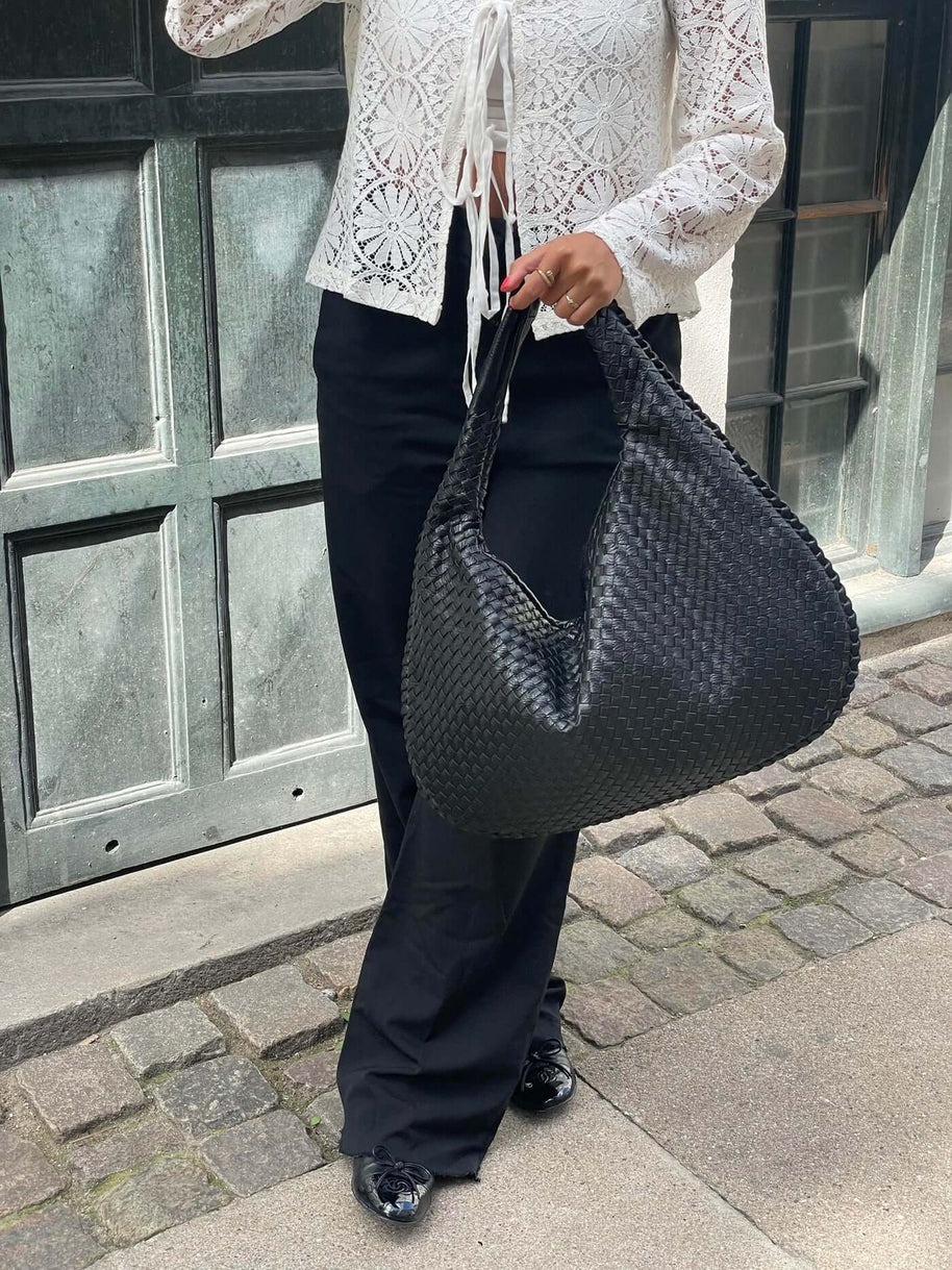 WW - Vintage Umhängetasche damen | Geflochtene Handtasche mit Reißverschluss im Sale