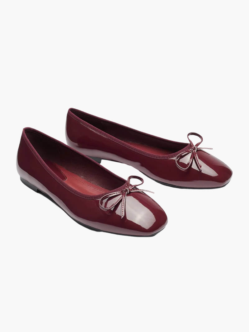 W&W Mode | Ballerinas Mit Glänzender Lederverarbeitung Und Charmanter Schleife
