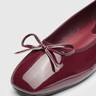 WW | Ballerinas Mit Glänzender Lederverarbeitung Und Charmanter Schleife