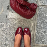 WW | Ballerinas Mit Glänzender Lederverarbeitung Und Charmanter Schleife