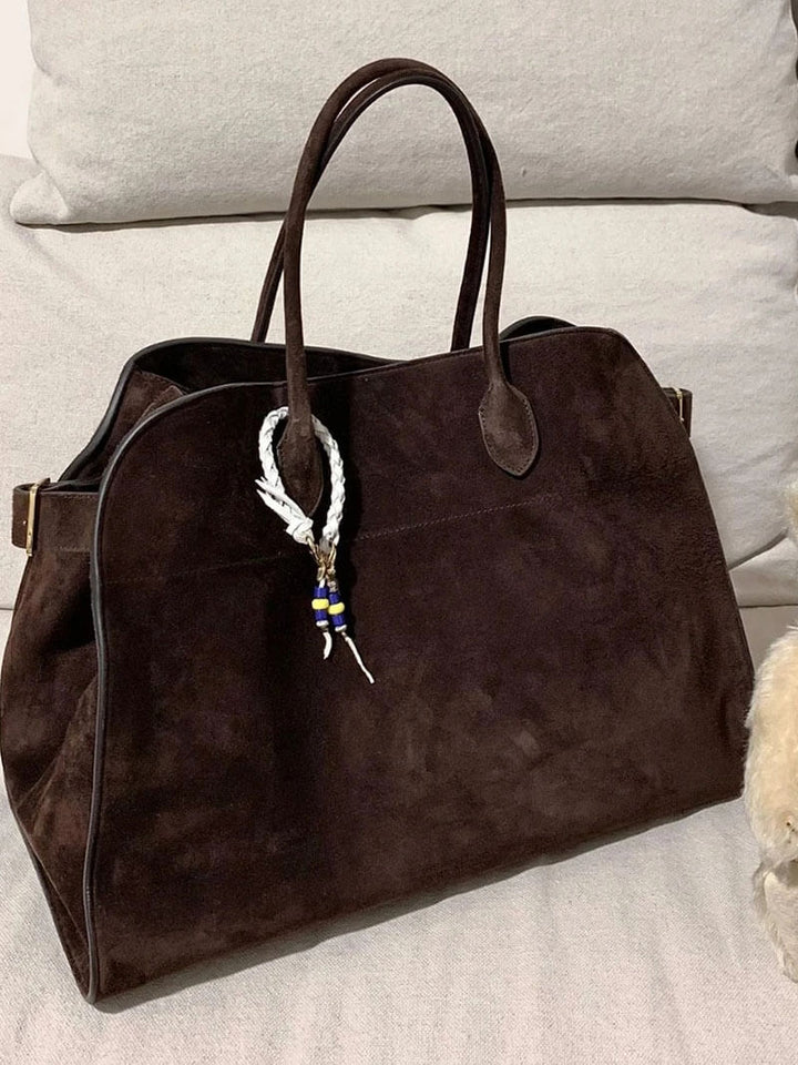 Damen-Vintage-Tasche aus veganem Leder, 38 × 28 × 23 cm