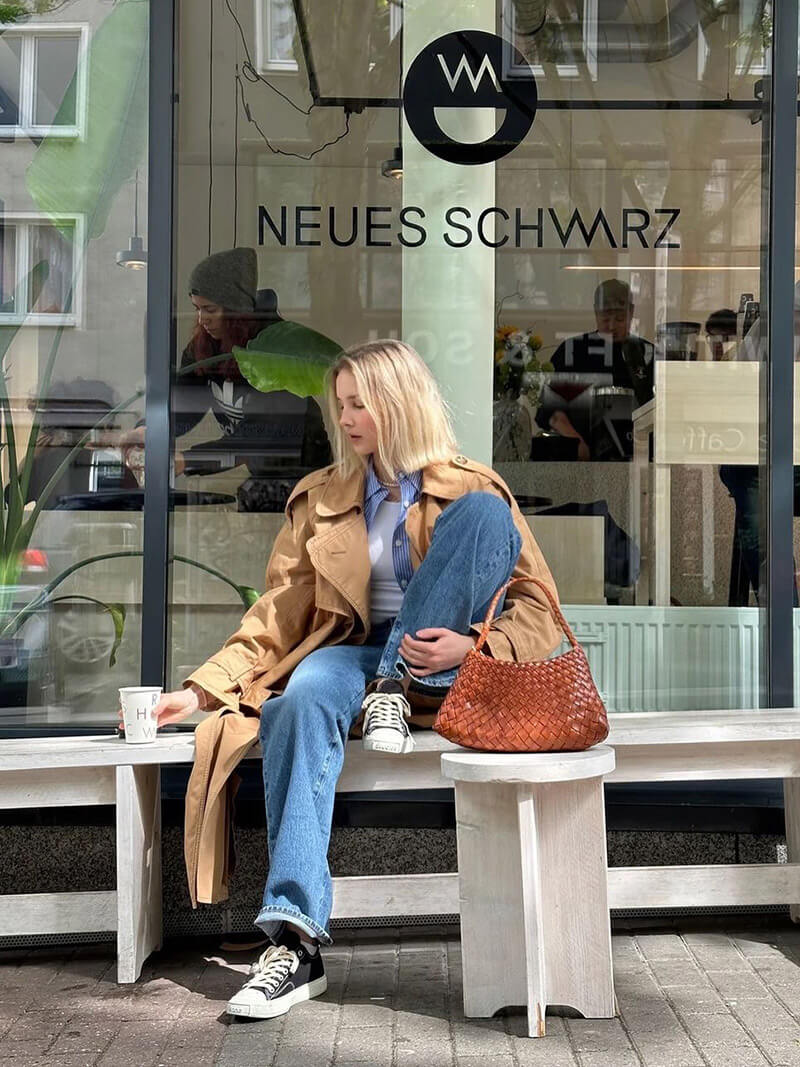 WW | Schultertasche Mit Geflochtenem Design