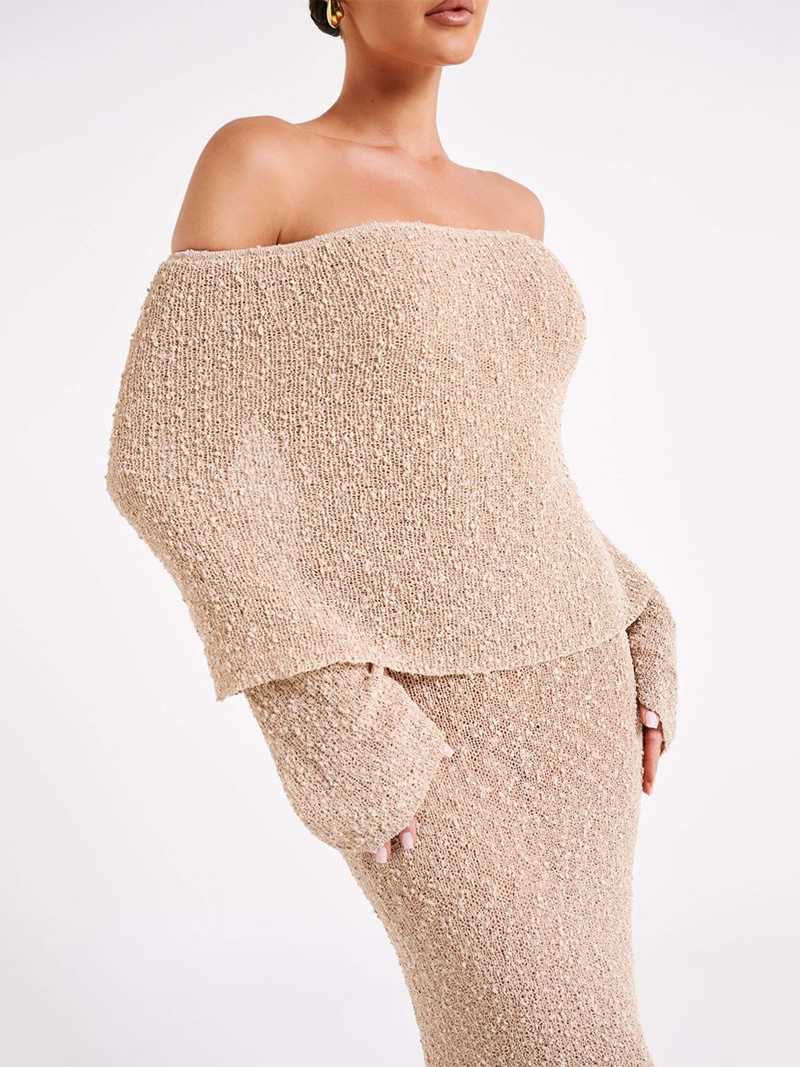W&W Mode | Off-shoulder Maxi-Kleid für Damen