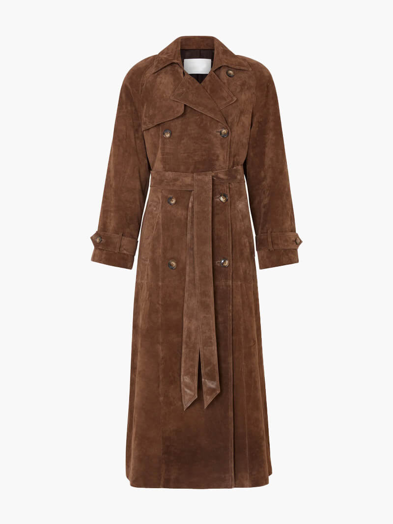 WW | Zeitloser Wildleder-Trenchcoat für einen eleganten Flair