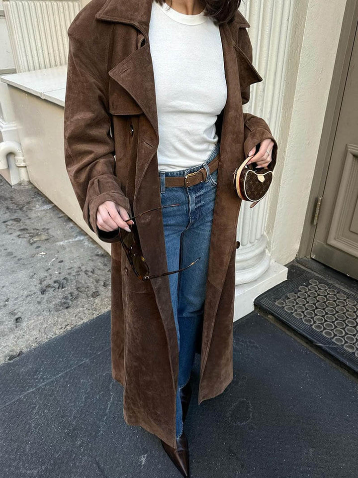 W&W Mode | Faux Suede Trenchcoat