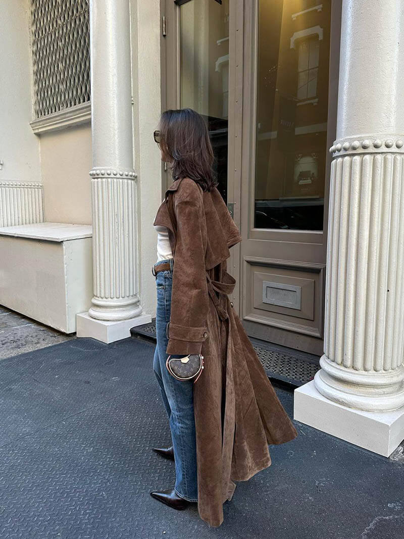WW | Zeitloser Wildleder-Trenchcoat für einen eleganten Flair