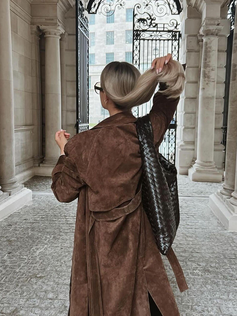 WW | Zeitloser Wildleder-Trenchcoat für einen eleganten Flair