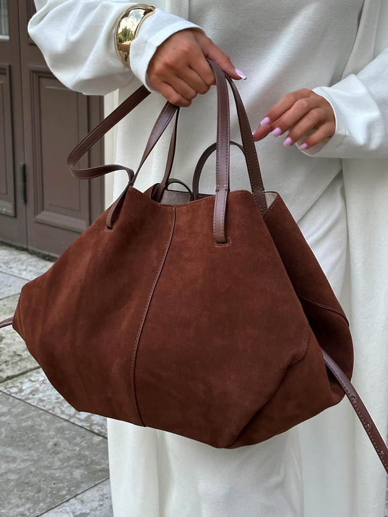 W&W Mode | braune und schwarze Tote Bag für Damen - schicke und vielseitige Handtasche