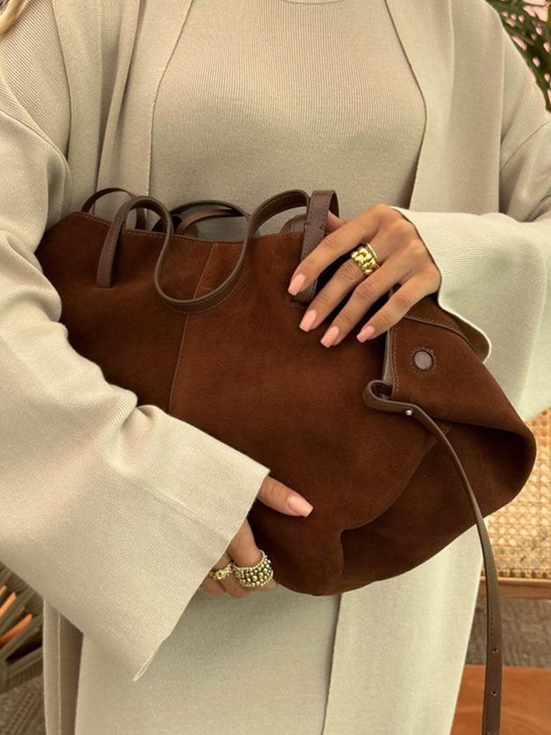 W&W Mode | braune und schwarze Tote Bag für Damen - schicke und vielseitige Handtasche