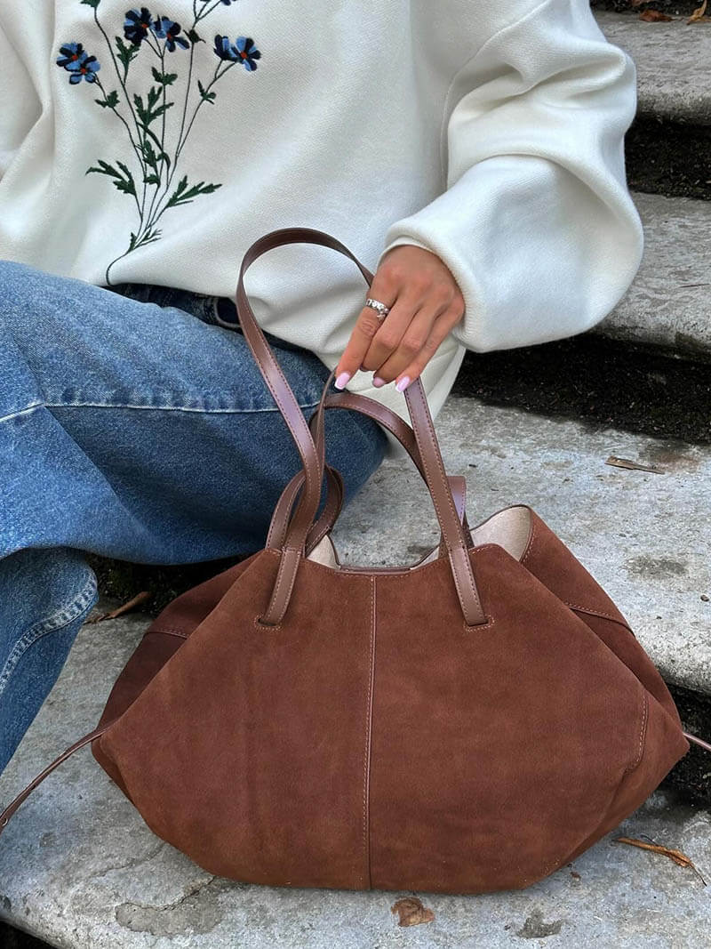 WW | braune und schwarze Tote Bag für Damen - schicke und vielseitige Handtasche