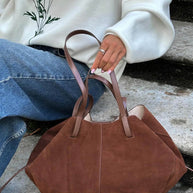 WW | braune und schwarze Tote Bag für Damen - schicke und vielseitige Handtasche