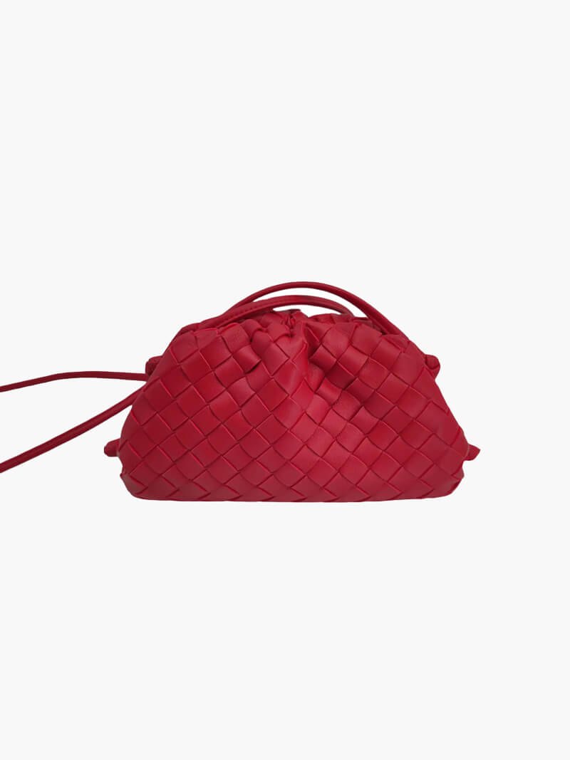 WW | Leder Umhängetasche für Damen - minimalistische gewebte Tasche