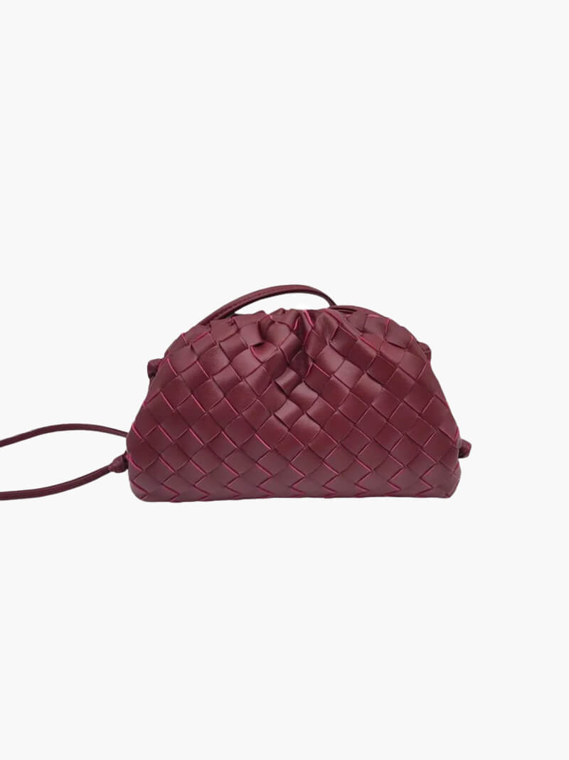 WW | Leder Umhängetasche für Damen - minimalistische gewebte Tasche