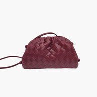 WW | Leder Umhängetasche für Damen - minimalistische gewebte Tasche
