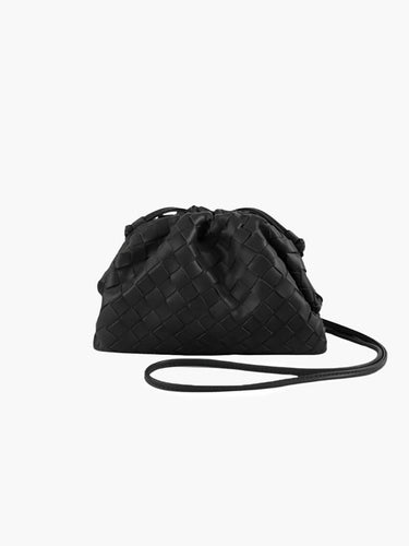 WW | Leder Umhängetasche für Damen - minimalistische gewebte Tasche