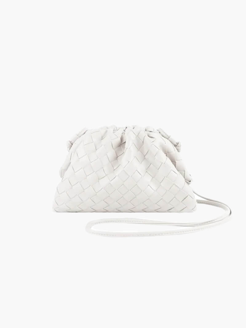 WW | Leder Umhängetasche für Damen - minimalistische gewebte Tasche