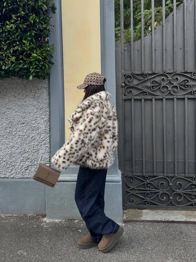 WW | Leopardenmuster Pelzjacke