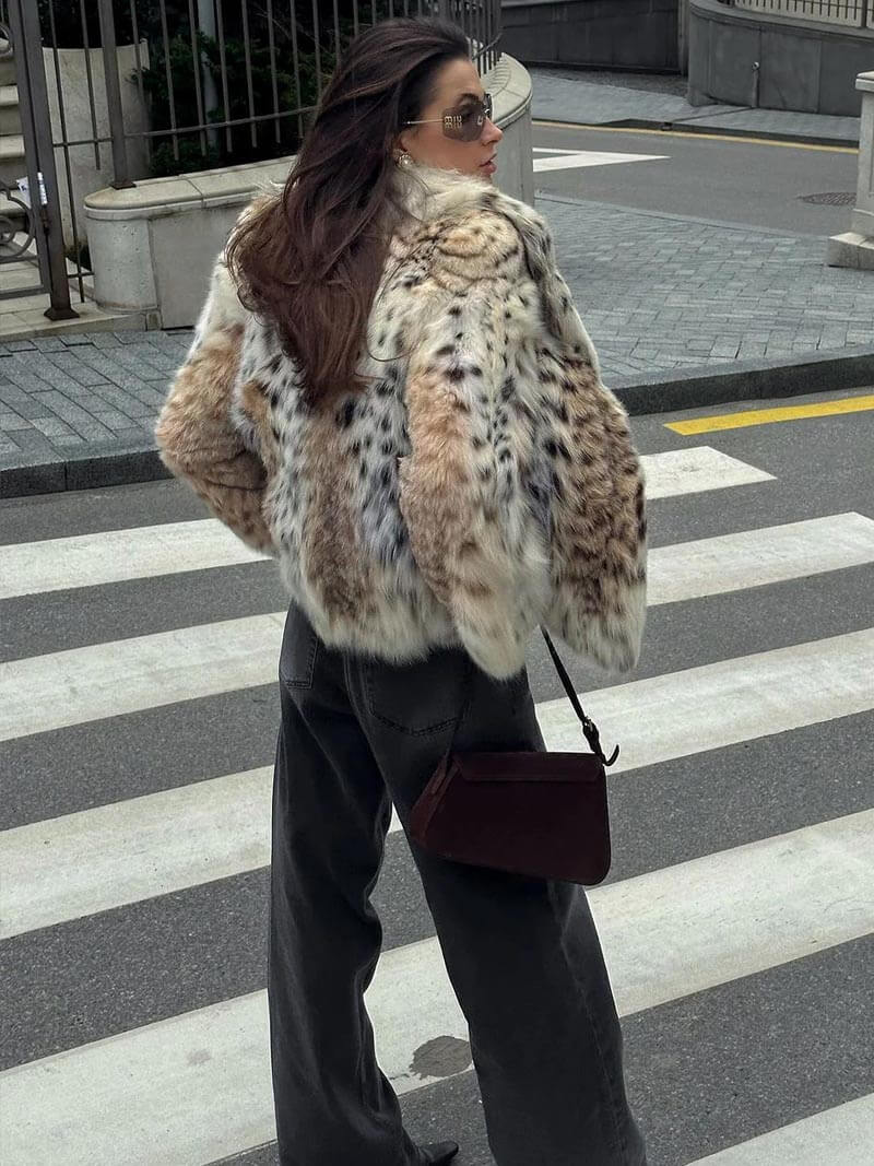 WW | Leopardenmuster Pelzjacke