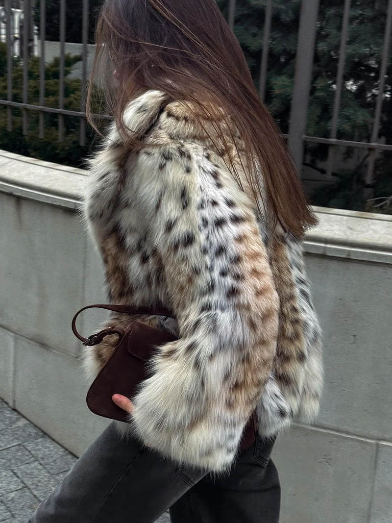 WW | Leopardenmuster Pelzjacke