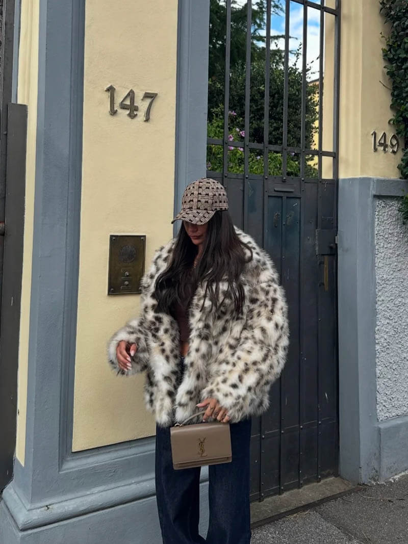 WW | Leopardenmuster Pelzjacke