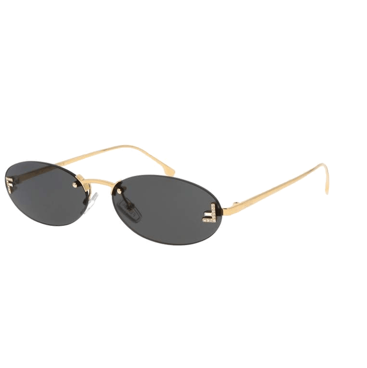 W&W Mode | Ovale Sonnenbrille Mit Goldenen Akzenten Und Subtilen Steinen