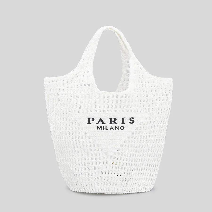 WW Milano - Handgewebte Tasche mit WW- und Milano-Aufdruck