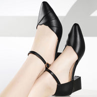 WW | Damenmode Spitze Weiche Leder 4 cm Absatz Schuhe