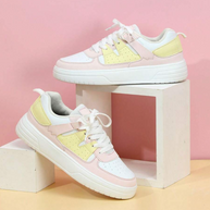 WW | Pastellfarbene Colorblock Sneakers Mit Klobiger Sohle Für Damen