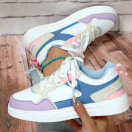 WW | Pastellfarbene Colorblock Sneakers Mit Klobiger Sohle Für Damen