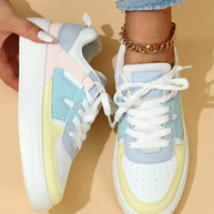 WW | Pastellfarbene Colorblock Sneakers Mit Klobiger Sohle Für Damen