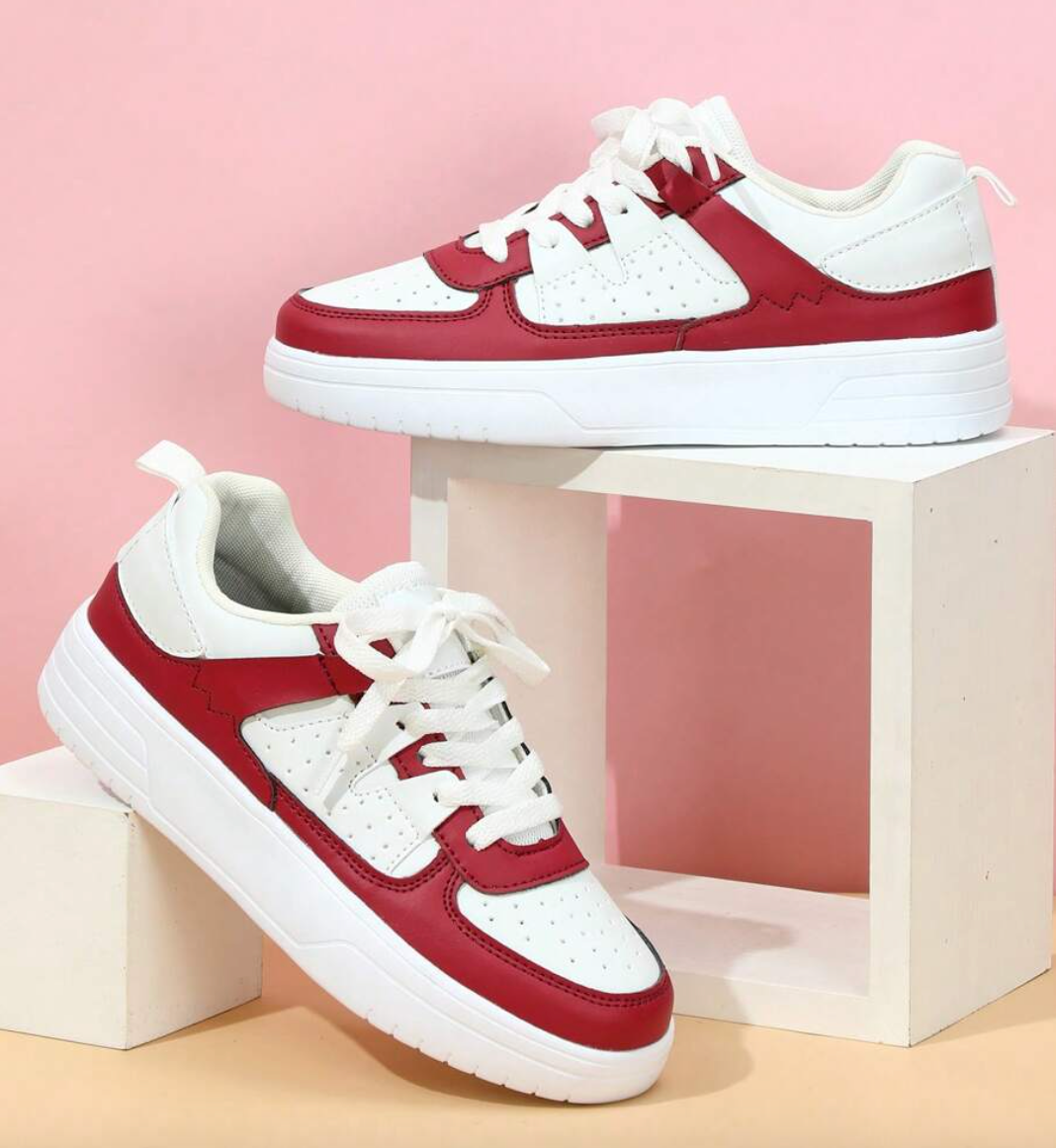 WW | Pastellfarbene Colorblock Sneakers Mit Klobiger Sohle Für Damen