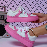 WW | Pastellfarbene Colorblock-Sneaker mit Chunky-Sohle für Frauen