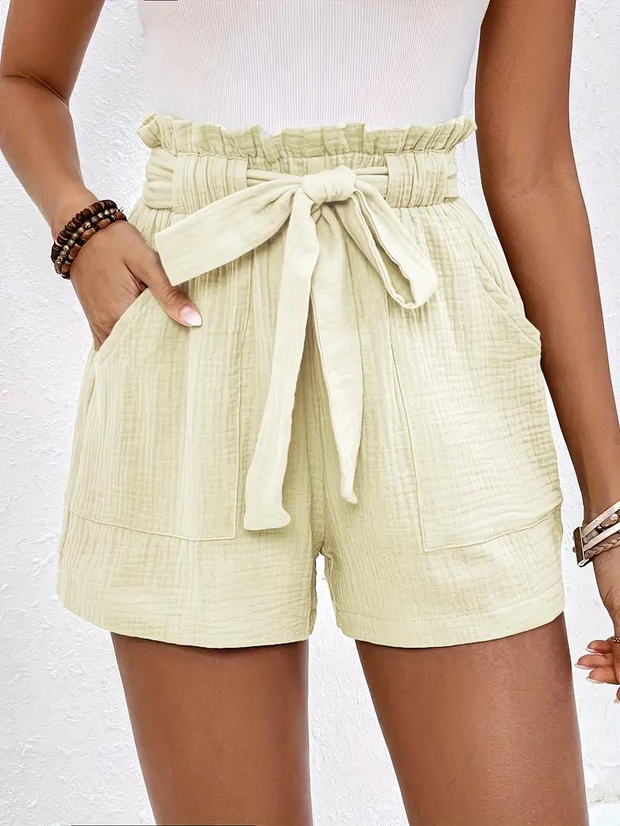 WW | Shorts mit Gürtel lockere Passform Shorts mit hoher Taille Mini Shorts