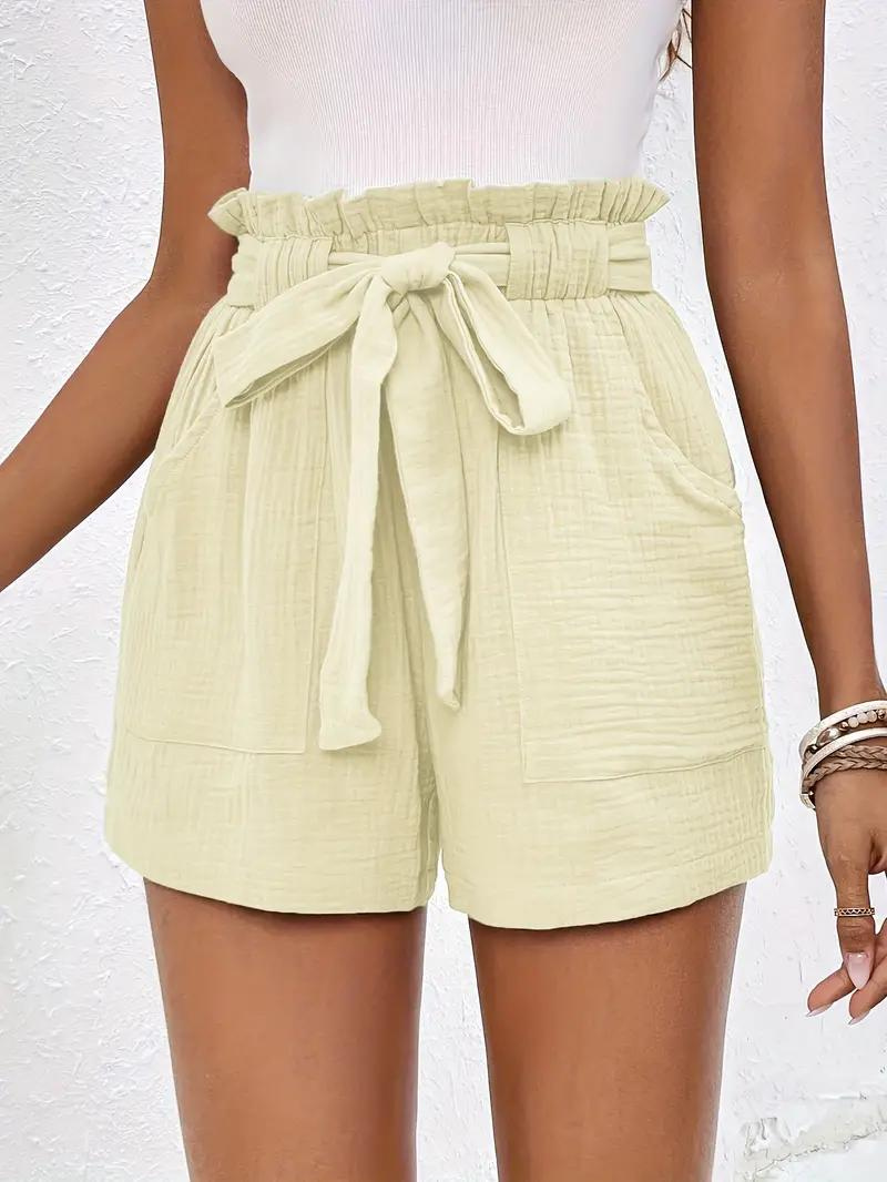 W&W Mode | Shorts mit Gürtel lockere Passform Shorts mit hoher Taille Mini Shorts