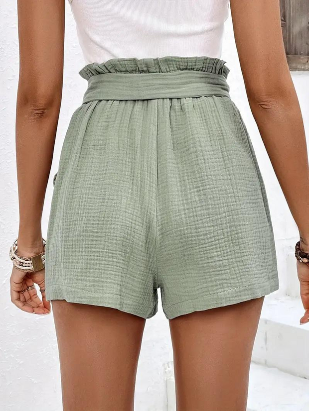 WW | Shorts mit Gürtel lockere Passform Shorts mit hoher Taille Mini Shorts