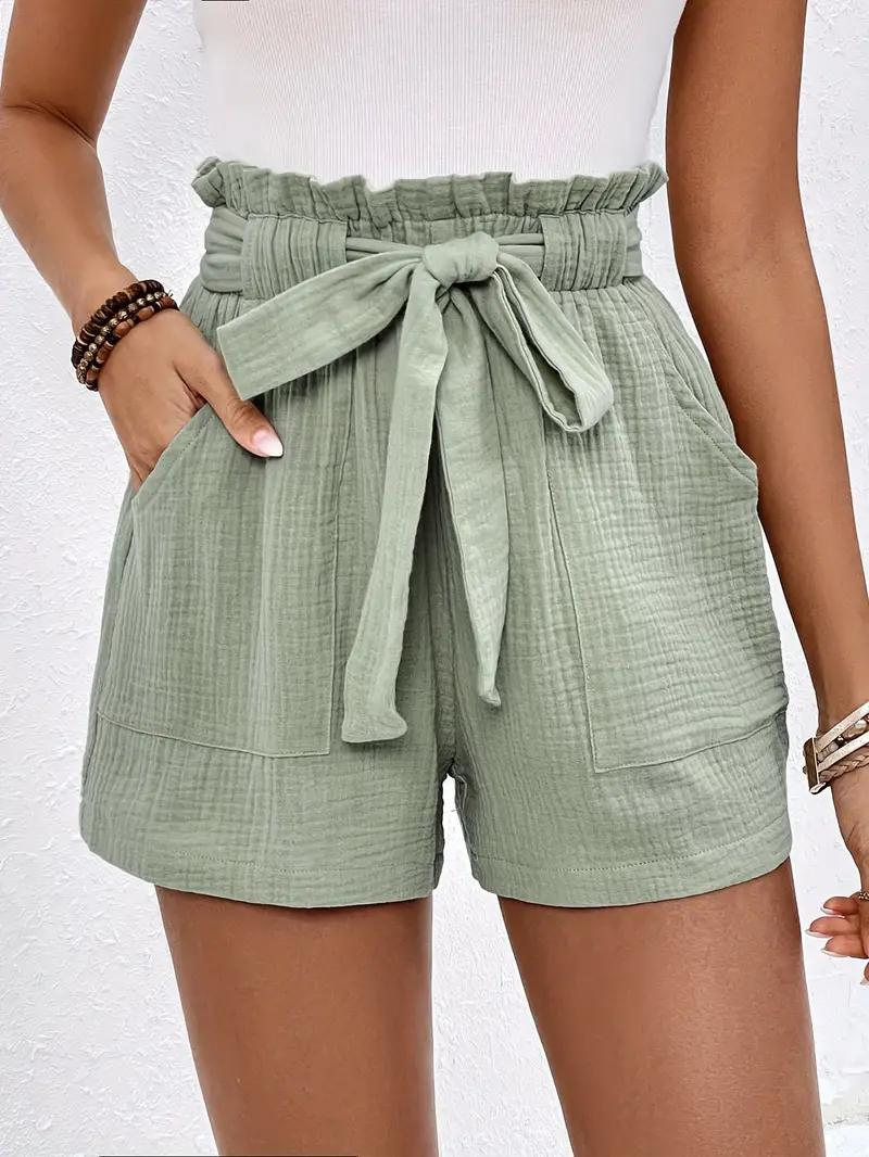 W&W Mode | Shorts mit Gürtel lockere Passform Shorts mit hoher Taille Mini Shorts