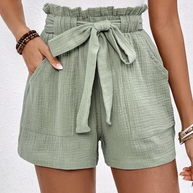 WW | Shorts mit Gürtel lockere Passform Shorts mit hoher Taille Mini Shorts