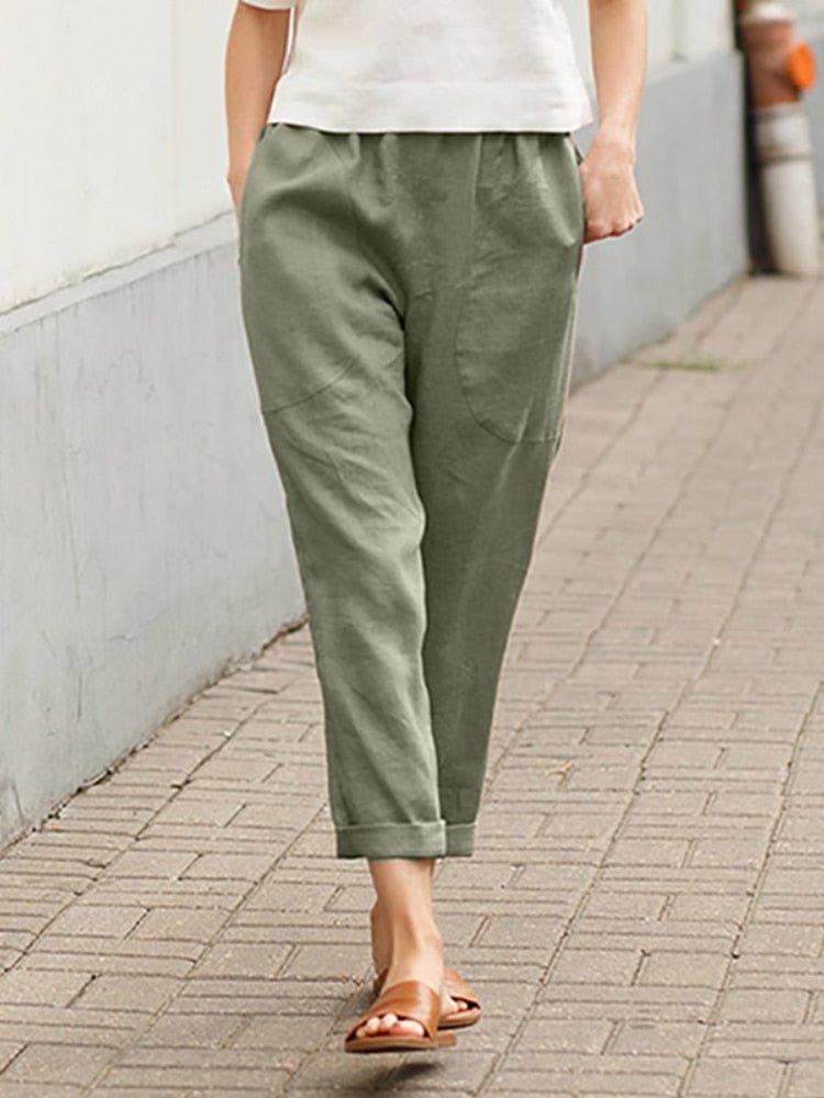 W&W Mode | Loose Fit Taschen Leinenhosen Damenbekleidung