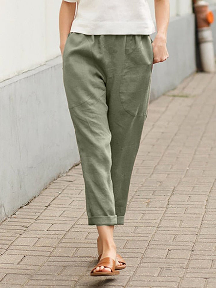 W&W Mode | Loose Fit Taschen Leinenhosen Damenbekleidung