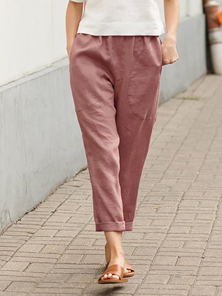 W&W Mode | Loose Fit Taschen Leinenhosen Damenbekleidung