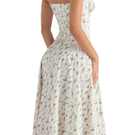 WW | Ärmellos Rückenkrawatte Midikleid Sonnenkleid