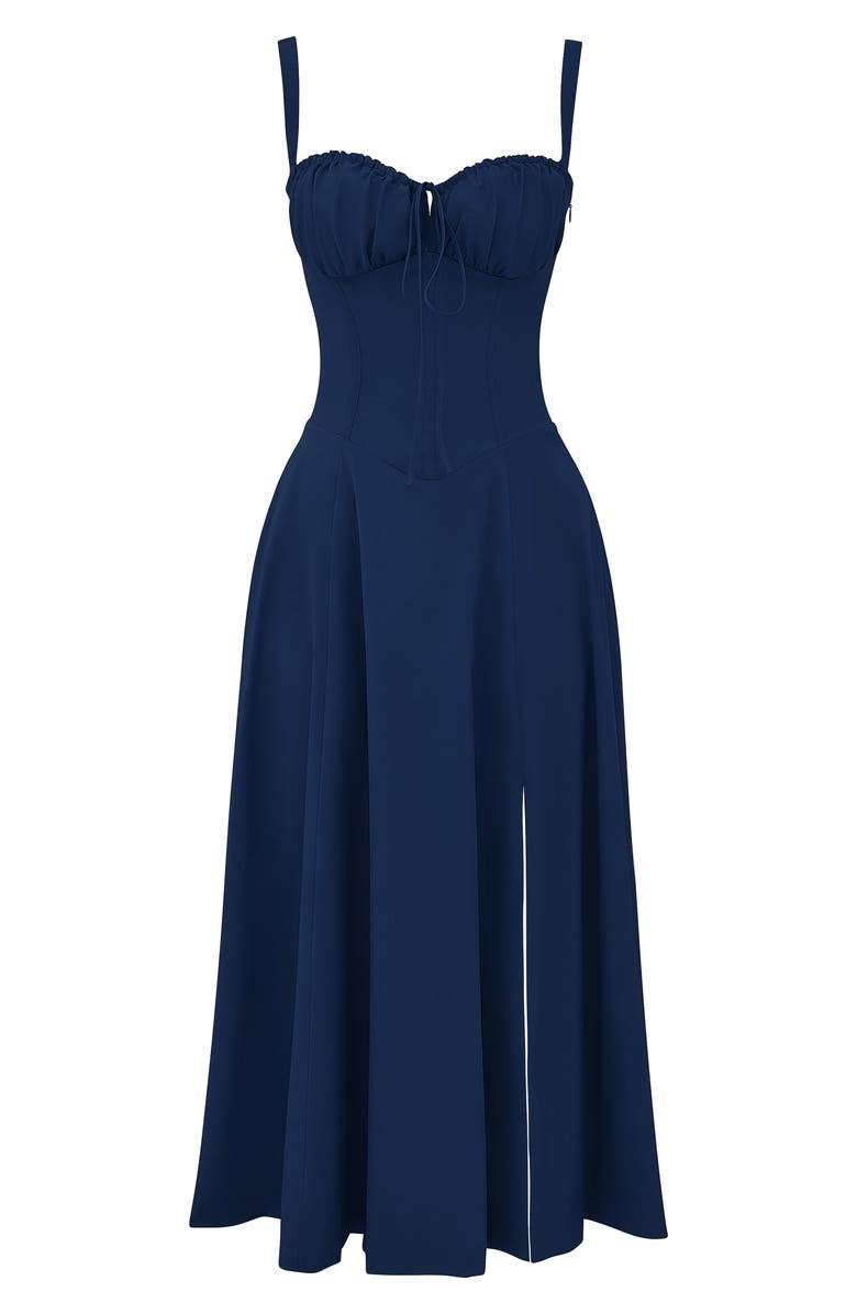 W&W Mode | Ärmellos Rückenkrawatte Midikleid Sonnenkleid