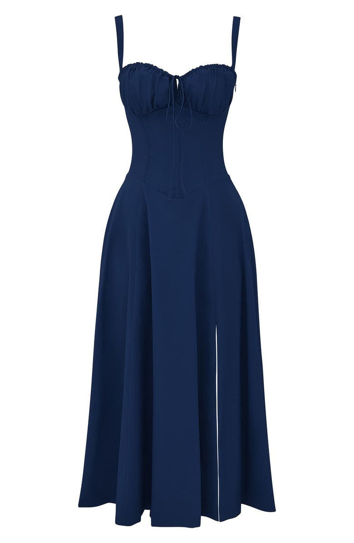 W&W Mode | Ärmellos Rückenkrawatte Midikleid Sonnenkleid