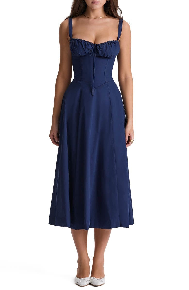 W&W Mode | Ärmellos Rückenkrawatte Midikleid Sonnenkleid