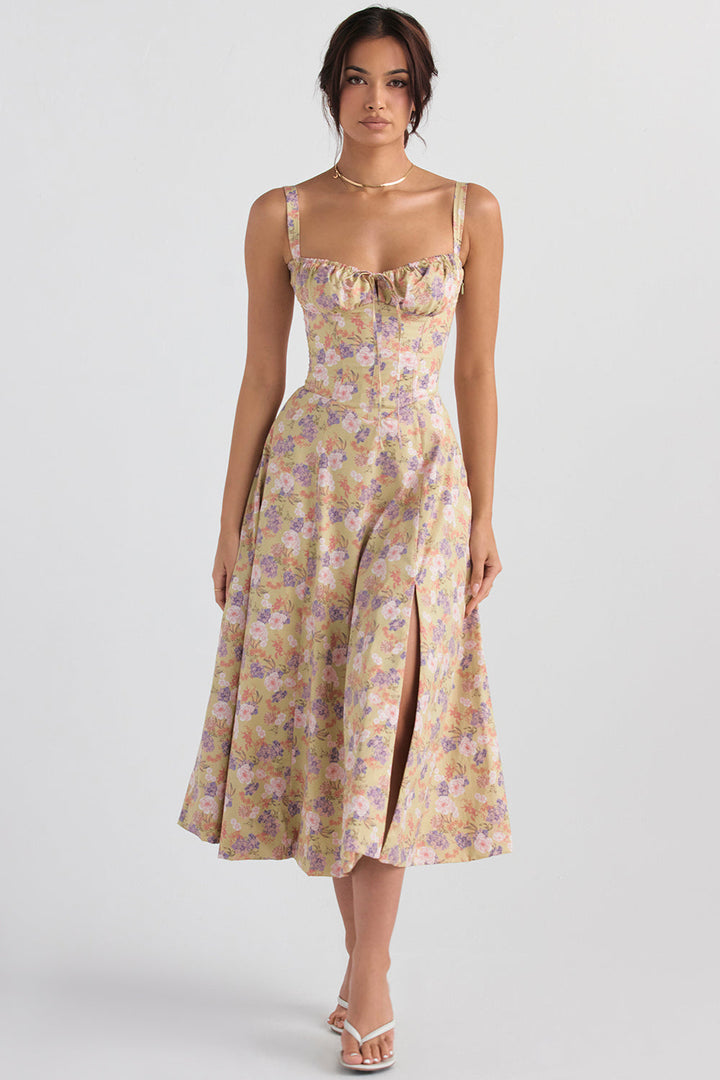 W&W Mode | Ärmellos Rückenkrawatte Midikleid Sonnenkleid