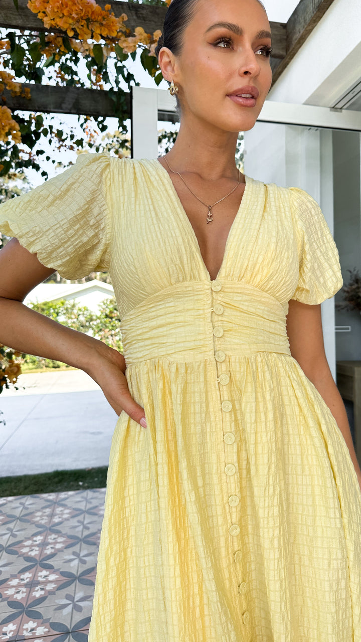 W&W Mode | V Ausschnitt Puffärmel Maxikleid Sommerkleider
