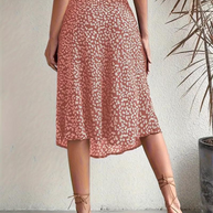 WW | Sommerrock, floral, geteilt, Midi-Rock, Rock mit hoher Taille